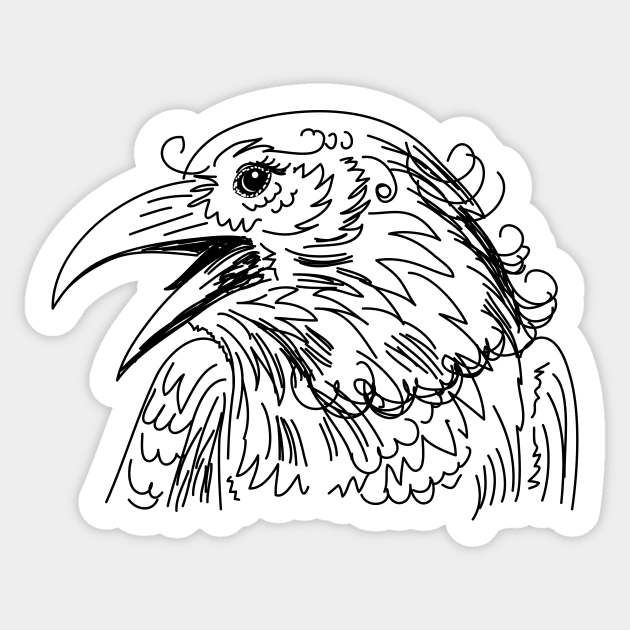 Sketchy Raven Sticker by SWON Design